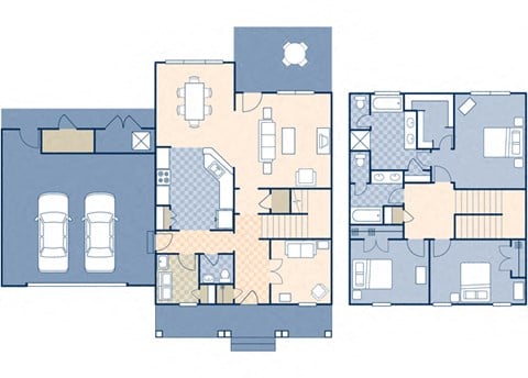 Floor plan for 3 beds, 2.5 baths, 1942 sqft